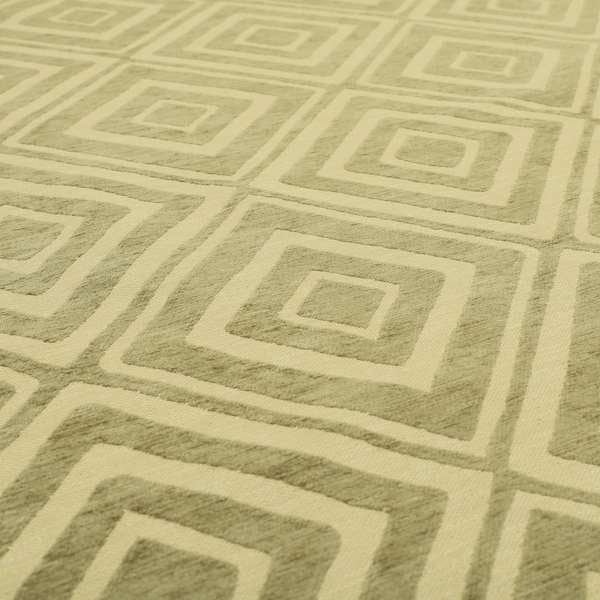 Large Geometric Pattern Beige Brown Colour Chenille Furnishing Fabric PJU090216-17