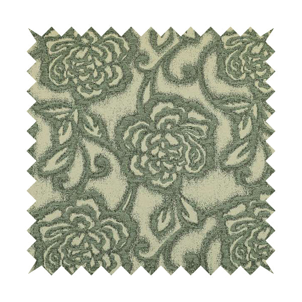 Floral Embossed Grey Colour Pattern In Natural Colour Furnishing Fabric PJU100216-68