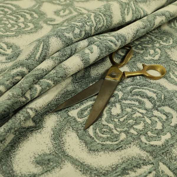 Floral Embossed Grey Colour Pattern In Natural Colour Furnishing Fabric PJU100216-68