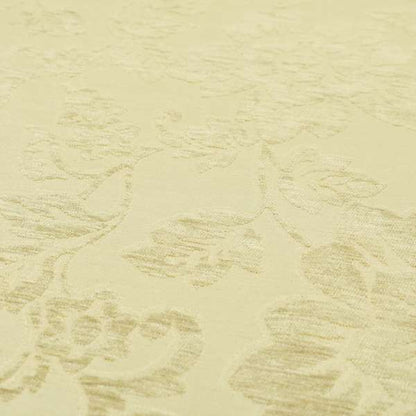 Floral Design In Beige Raised Chenille Effect Upholstery Fabric PSS080815-50