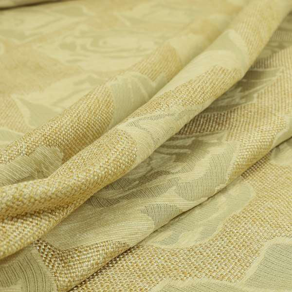 Floral Designer Gold Beige Weaved Upholstery Fabric PSS130715-45