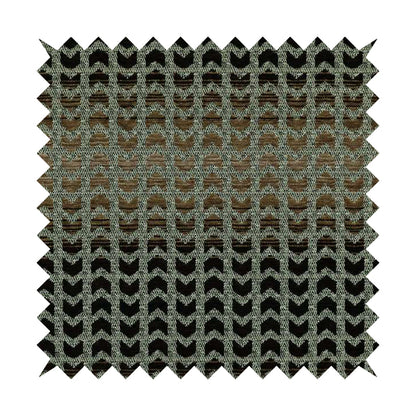 Geometric Chevron Pattern Brown Faded Colour Thick Soft Chenille Upholstery Fabric PSS140215-11