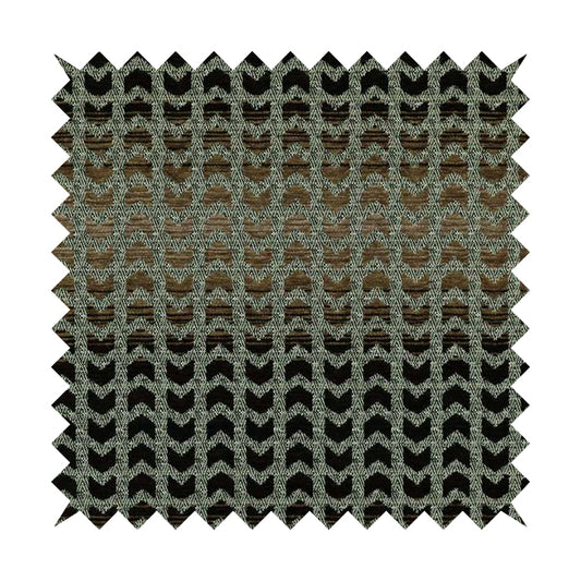 Geometric Chevron Pattern Brown Faded Colour Thick Soft Chenille Upholstery Fabric PSS140215-11