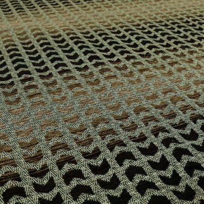 Geometric Chevron Pattern Brown Faded Colour Thick Soft Chenille Upholstery Fabric PSS140215-11