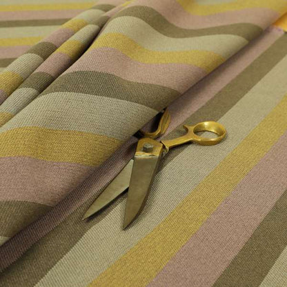 Regency Stripes Pattern Design Beige Yellow Pink Brown Colour Chenille Upholstery Fabric PSS140215-39