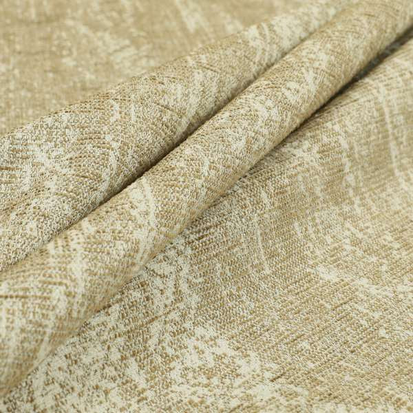 Geometric Design White Brown Chenille Upholstery Fabric PSS250915-54