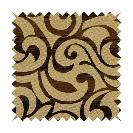 Designer Floral Swirls Brown Beige Pattern Fabrics Curtains Covers Upholstery Material PSS291215-93