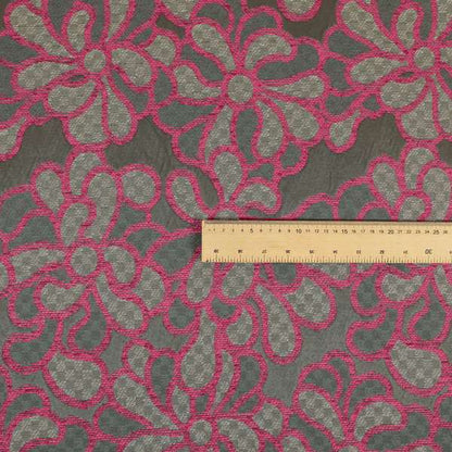 Designer Floral Flower Pink Grey Pattern Fabric Curtains Chair Covers Upholstery Material PSS291215-95