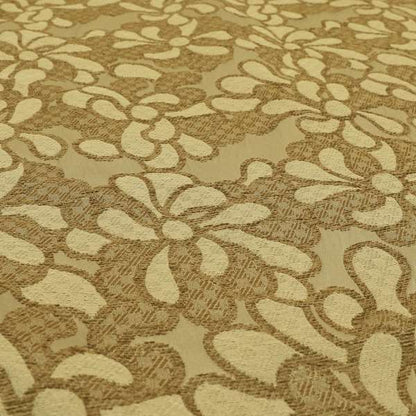 Flower Patterns New Fawn Brown Beige Patterned Fabric Curtain Covers Upholstery Material PSS301215-72