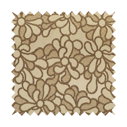 Designer Floral Flower Brown Beige Pattern Fabric Curtain Chair Cover Upholstery Material PSS301215-75