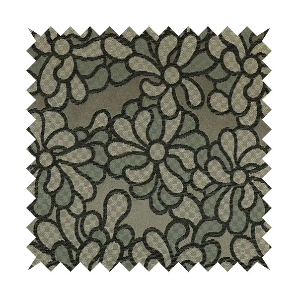 Designer Floral Flower Black Grey Pattern Fabrics Curtain Chair Cover Upholstery Material PSS301215-76