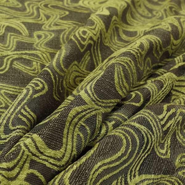 Designer Modern Green Brown Pattern Fabric Curtain Upholstery Material PSS301215-83