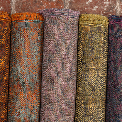 Pacific Unique Textured Basket Weave Heavyweight Upholstery Fabric In Silver Orange Colour CTR-1246