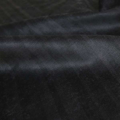 Pandora Vertical Stripes Pattern Soft Chenille Like Velvet Fabric Black Shade Colour