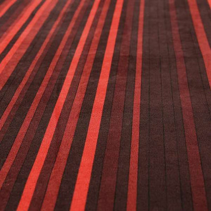Pandora Vertical Stripes Pattern Soft Chenille Like Velvet Fabric Red Shade Colour - Handmade Cushions