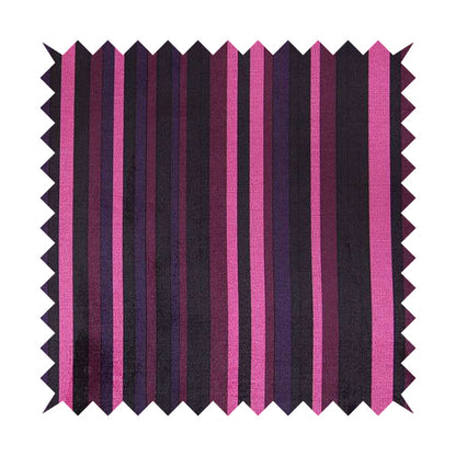 Pandora Vertical Stripes Pattern Soft Chenille Like Velvet Fabric Pink Shade Colour