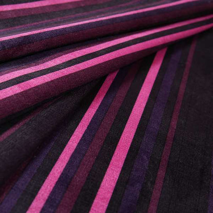 Pandora Vertical Stripes Pattern Soft Chenille Like Velvet Fabric Pink Shade Colour - Made To Measure Curtains