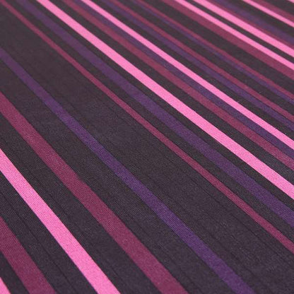 Pandora Vertical Stripes Pattern Soft Chenille Like Velvet Fabric Pink Shade Colour - Handmade Cushions