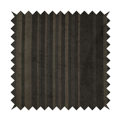 Pandora Vertical Stripes Pattern Soft Chenille Like Velvet Fabric Brown Shade Colour - Handmade Cushions
