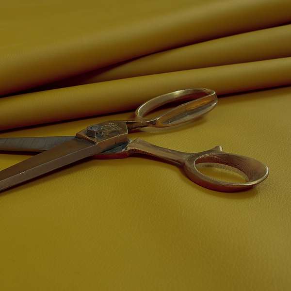 Paris Soft Zest Yellow Faux Leather PU Grain Finish Look