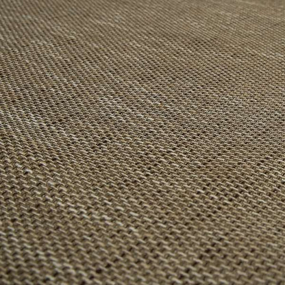 Perth Hopsack Textured Chenille Upholstery Fabric Caramel Brown Colour - Roman Blinds