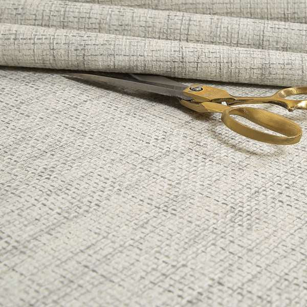 Perth Hopsack Textured Chenille Upholstery Fabric Silver Colour - Handmade Cushions