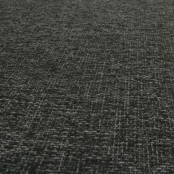 Perth Hopsack Textured Chenille Upholstery Fabric Charcoal Grey Colour - Roman Blinds