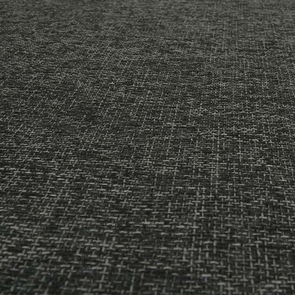 Perth Hopsack Textured Chenille Upholstery Fabric Charcoal Grey Colour - Roman Blinds