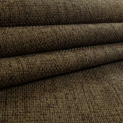 Perth Hopsack Textured Chenille Upholstery Fabric Brown Colour