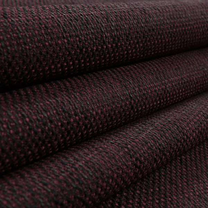 Perth Hopsack Textured Chenille Upholstery Fabric Burgundy Colour