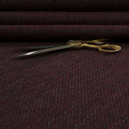 Perth Hopsack Textured Chenille Upholstery Fabric Burgundy Colour - Handmade Cushions