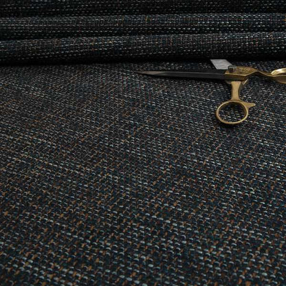 Perth Hopsack Textured Chenille Upholstery Fabric Blue Colour - Roman Blinds