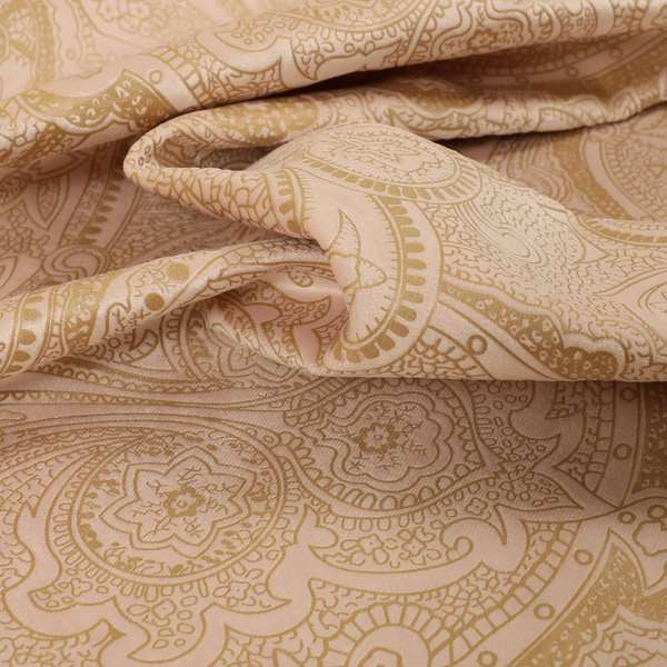 Phoenix Laser Cut Pattern Soft Velveteen Blush Pink Velvet Material Upholstery Curtains Fabric - Made To Measure Curtains