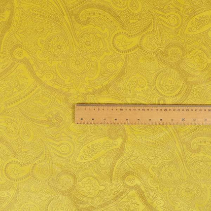 Phoenix Laser Cut Pattern Soft Velveteen Yellow Velvet Material Upholstery Curtains Fabric - Roman Blinds