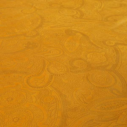 Phoenix Laser Cut Pattern Soft Velveteen Orange Mango Velvet Material Upholstery Curtains Fabric - Roman Blinds