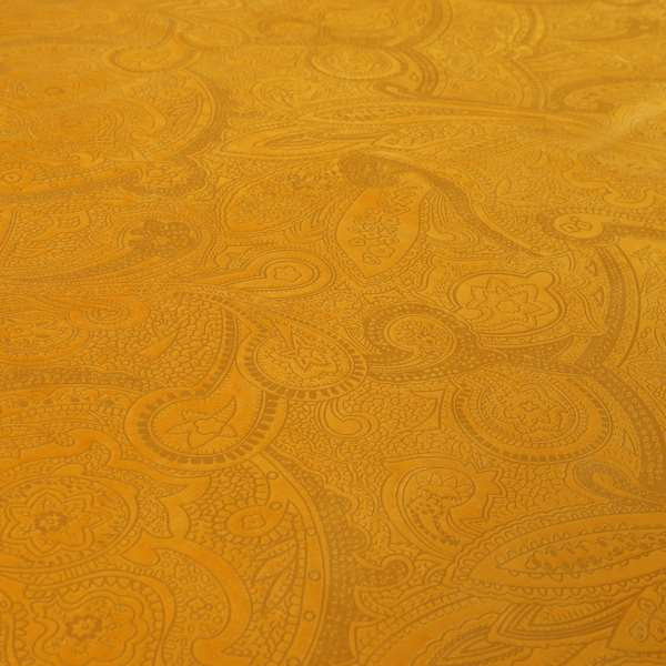 Phoenix Laser Cut Pattern Soft Velveteen Orange Mango Velvet Material Upholstery Curtains Fabric - Handmade Cushions