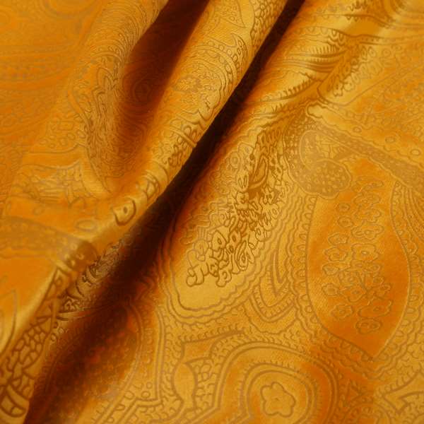 Phoenix Laser Cut Pattern Soft Velveteen Orange Mango Velvet Material Upholstery Curtains Fabric - Roman Blinds