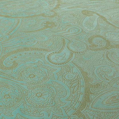 Phoenix Laser Cut Pattern Soft Velveteen Maya Blue Velvet Material Upholstery Curtains Fabric