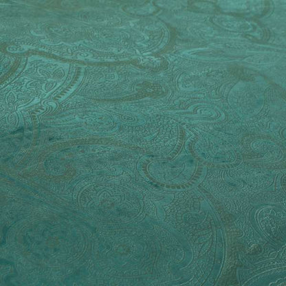 Phoenix Laser Cut Pattern Soft Velveteen Teal Velvet Material Upholstery Curtains Fabric - Made To Measure Curtains