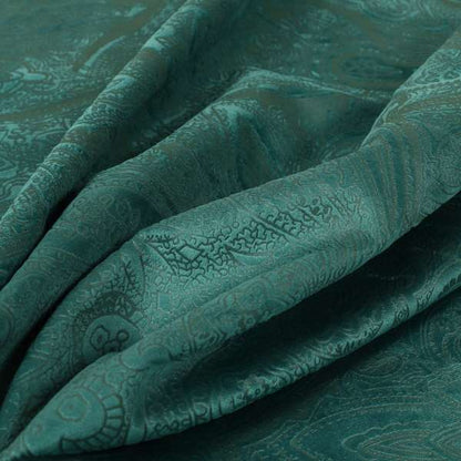 Phoenix Laser Cut Pattern Soft Velveteen Teal Velvet Material Upholstery Curtains Fabric - Roman Blinds