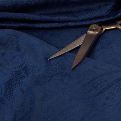 Phoenix Laser Cut Pattern Soft Velveteen Navy Blue Velvet Material Upholstery Curtains Fabric - Made To Measure Curtains