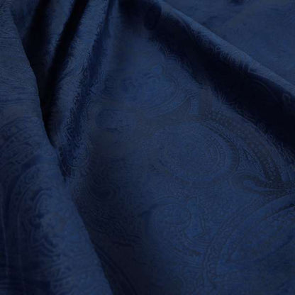 Phoenix Laser Cut Pattern Soft Velveteen Navy Blue Velvet Material Upholstery Curtains Fabric - Roman Blinds