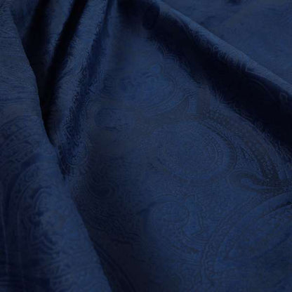 Phoenix Laser Cut Pattern Soft Velveteen Navy Blue Velvet Material Upholstery Curtains Fabric - Made To Measure Curtains