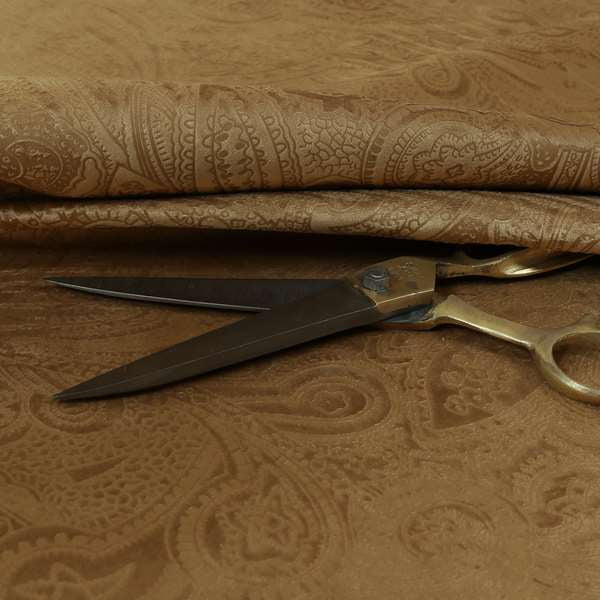 Phoenix Laser Cut Pattern Soft Velveteen Brown Velvet Material Upholstery Curtains Fabric - Roman Blinds