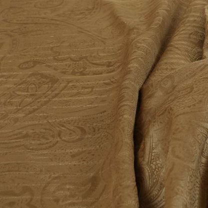 Phoenix Laser Cut Pattern Soft Velveteen Brown Velvet Material Upholstery Curtains Fabric - Roman Blinds