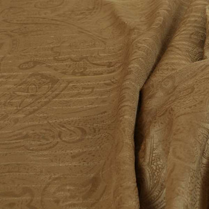 Phoenix Laser Cut Pattern Soft Velveteen Brown Velvet Material Upholstery Curtains Fabric