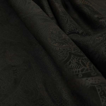 Phoenix Laser Cut Pattern Soft Velveteen Black Velvet Material Upholstery Curtains Fabric - Made To Measure Curtains