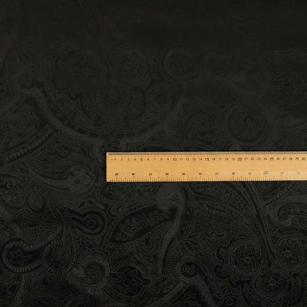 Phoenix Laser Cut Pattern Soft Velveteen Black Velvet Material Upholstery Curtains Fabric - Roman Blinds