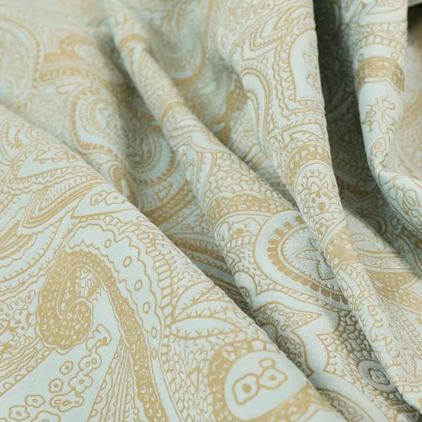 Phoenix Laser Cut Pattern Soft Velveteen Sky Blue Velvet Material Upholstery Curtains Fabric - Made To Measure Curtains