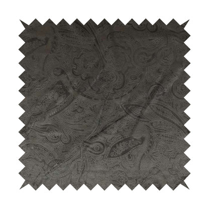 Phoenix Laser Cut Pattern Soft Velveteen Grey Velvet Material Upholstery Curtains Fabric - Made To Measure Curtains